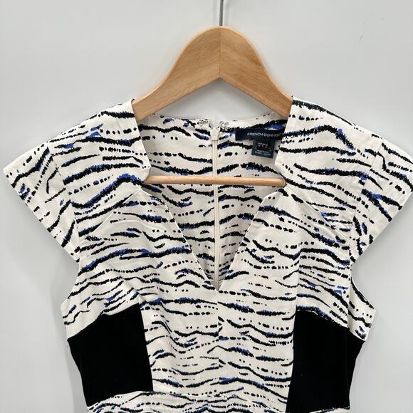 French Connection Tapir Wave Capped Sleeve Pencil Dress // 6 - Picture 5 of 12